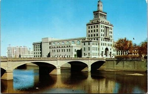 Memorial Coliseum Municipal Island Cedar River Zeder Stromschnellen Iowa Postkarte - Bild 1 von 2