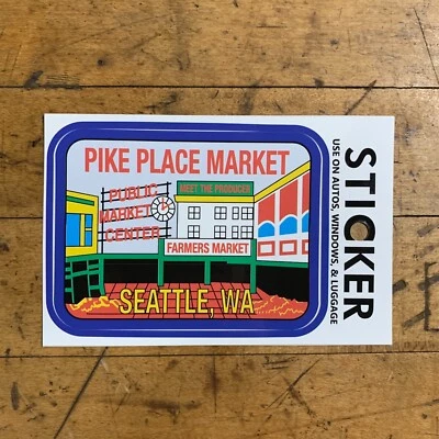 PATCH PARLOR Pike Place Sticker - Seattle Washington Vinyl Decal UV Protection Car Boat RV