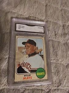 1968 Topps #50 Willie Mays Graded GMA Authentic Paper Loss Hof Giants 