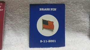 (6) AMERICAM FLAG BRASS LAPEL PIN (9-11-2001) IN MEMORIAM PIN - Picture 1 of 5