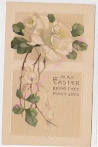 CPM Gaufree Relieve May Easter Bring Thee Many Joys Rosa Blanco - Imagen 1 de 2