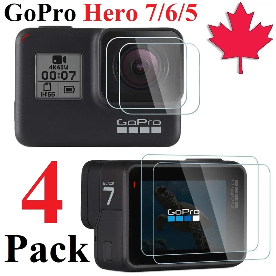 Premium Tempered Glass Screen Protector for GoPro Hero 7 | 6 | 5 (4 Pack) - Image 1 of 4