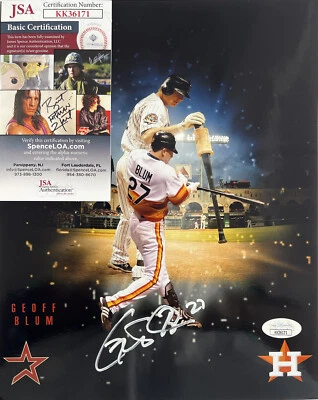 Geoff Blum Houston Astros Rare Hand Signed Autographed 8x10 Photo JSA COA - Image 1 of 4