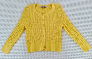 Ladies Review Cardigan, Yellow, size 12, 3/4 sleeve Chessie - Like New, Unworn. - Picture 1 of 4