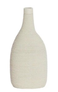 Vase Dekovase Blumenvase Tischdeko Trending Matt Creme Deko H33cm - Picture 1 of 4