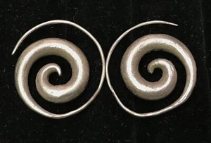 Rustikale Silber Spirale Ohrringe X011C - Bild 1 von 1