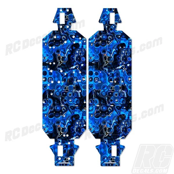 LOSI 5IVE T 4WD 2.0 TRUCK CHASSIS PROTECTOR WRAP GRAPHIC BLUE BUBBLES LOS251072 - Image 1 of 1