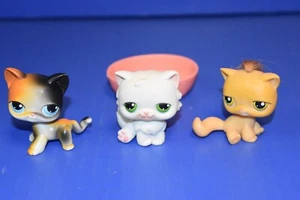 Hasbro Littlest Pet Shop #15 Persian 78 Short Hair Cat 106 Calico LPS - Picture 1 of 6
