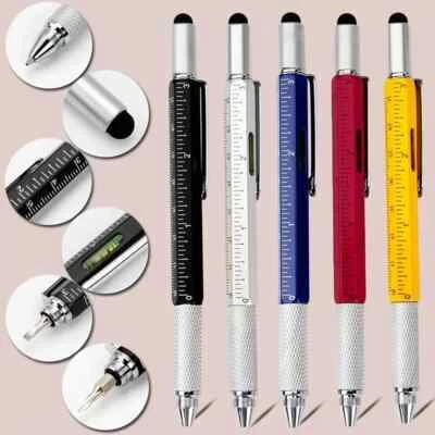 6 in 1 Gadget Pen Multi Tool Spirit Level Ruler Screwdriver Stylus Kit UK SEller