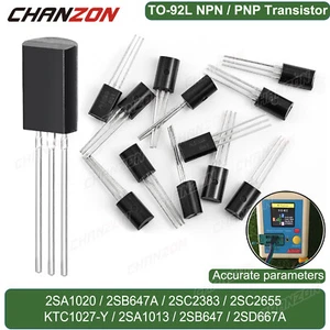 Transistor 50 piezas To-92L 2Sc2655 2Sc2383 Ktc1027 2Sb647A 2Sd667A 2Sa1020 2Sa1013 - Imagen 1 de 12