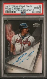 2020 Topps Chrome Black Super Futures Auto Ronald Acuna Jr. /99 PSA 10 #RA - Bild 1 von 2