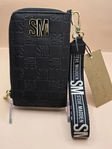 Steve Madden Geldbörse schwarz geprägtes Logo Kalbsleder - Bild 1 von 13
