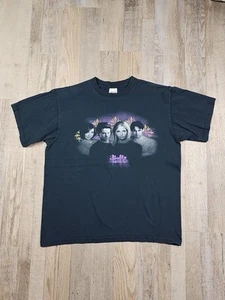 T-shirt vintage 2000 Y2K Buffy The Vampire Slayer grande L FOTO CAST *alcuni fori - Foto 1 di 20