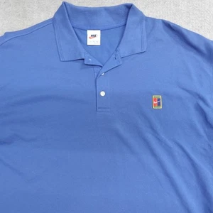 Vintage Nike Poloshirt 2XL Blau Solid Full Court NEU Oldsotck - Bild 1 von 16