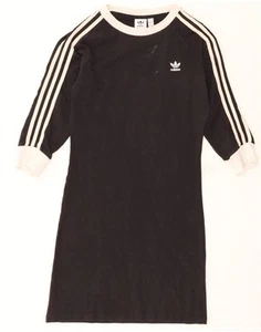 ADIDAS Womens 3/4 Sleeve T-Shirt Dress UK 12 Medium Black DM27 - Picture 1 of 5