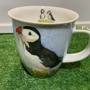 Tazza caffè PUFFIN ISLAND By The Coast 14 oz Dunoon England Bone China Emma Ball - Foto 1 di 13