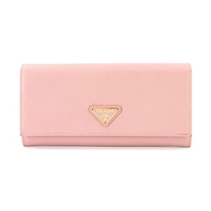PRADA Saffiano Long Wallet Leather Pink 1MH132 Purse Logos 90290947 - Picture 1 of 9