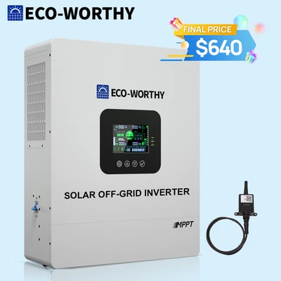 Cargador de batería híbrido solar ECO-WORTHY 5KW 48V 120V fase dividida 100A Foto 1 de 4
