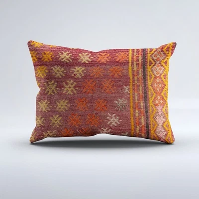 Kilim Cushion Cover 60x40 cm Vintage Turkish Wool Kelim Pillowcase 64815 - Image 1 of 4