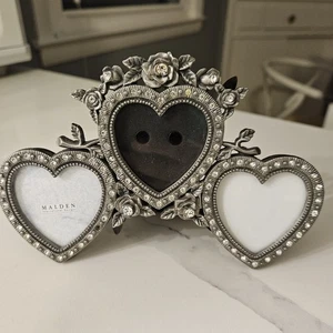 Malden International Designs decorazione vintage tre cuori cornice strass - Foto 1 di 19