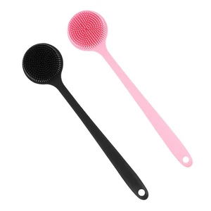  2Pcs Silicone Back Scrubber Long Handle Bath Brush Silicone Body Scrubber - Picture 1 of 12