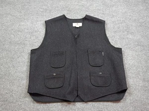 Woolrich Vest Mens 2XL Black Wool Utility Waist Coat Cargo Full Zip Outdoor - Picture 1 of 7
