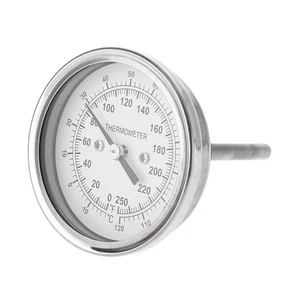 Bimetal 1/2 NPT 2 Stem Steel Bimetal Gauge Temperature Thermometer Barbecue - Picture 1 of 8