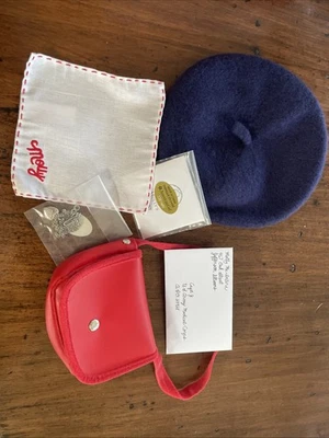 American Girl Molly's Meet Acessórios Moeda Boina Colar Bolsa Hanky Note - Imagem 1 de 4