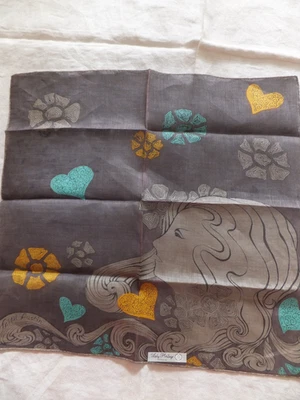 Faith Austin Lino Hanky Mujer Love Hearts Firmado Marrón Dama Etiqueta Herencia NUEVO Foto 1 de 4