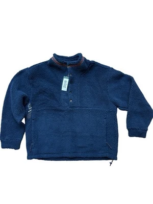 NWT Alpine Design Women's 1/4 Snap Sherpa Pullover - S  - Vintage Blue - Image 1 of 4