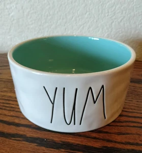 Rae Dunn Artisan Collection By Magenta Heavy Ceramic Dog Bowl ~ YUM ~ - Picture 1 of 9