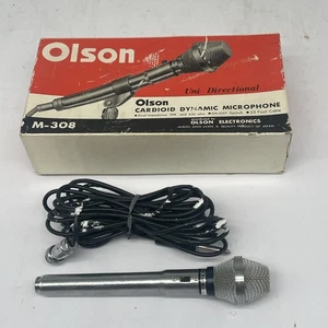 Olson M-308 Vintage Dynamic Microphone Dual Impedance Cardioid W/ Box *TESTED - Picture 1 of 10