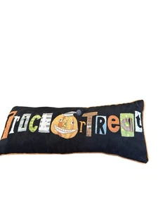 Halloween Throw Pillow TRICK OR TREAT Decorative Home Decor Lumbar Tag Removed - Picture 1 of 1