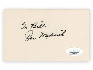 Joe Medwick Signed Autographed 3X5 Index Card Cardinals "To Bill" JSA CF45838 - Picture 1 of 2