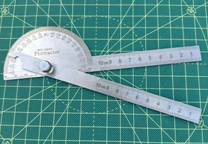 New Steel Rotary Protractor Angle Rule Gauge Machinist Tool - Picture 1 of 7
