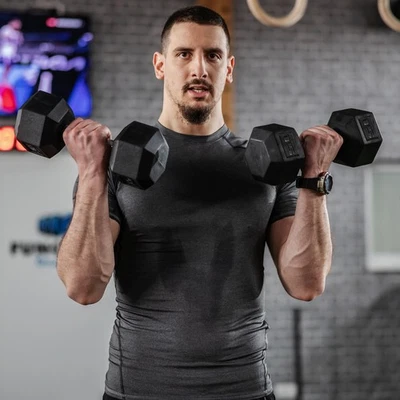 Conjunto único de 2 halteres de borracha de 15 lb/pesos para exercícios cardiovasculares em casa - Imagem 1 de 4