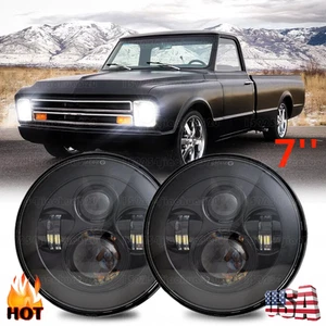 7" Round Led Headlights for Chevy 1961-74 C10 Pickup 1967-81 Camaro Trucks - Picture 1 of 10