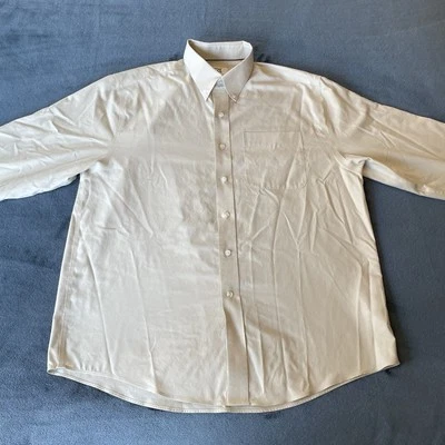 Cutter & Buck Men’s Long Sleeve Button Up Beige Collar Shirt Large - Image 1 of 4