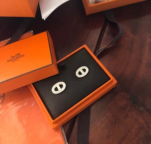 Hermès Hermes Chaine D'ancre Ohrringe 925 Silber Stecker Toll und sehr rar - Bild 1 von 5
