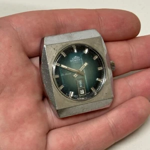 37mm Gents Jowissa De Luxe Large Date Dial Watch Head FOR PARTS TO RESTORE - Picture 1 of 21