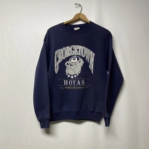 Felpa vintage anni 80 Georgetown University noce moscata raglan uomo XL cane Hoyas - Foto 1 di 16