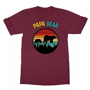 Papa bear Vintage Daddy Wildling Father's Day Dad Men's T-Shirt - Picture 1 of 15
