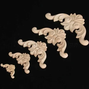 Calcomanía de esquina para muebles tallados en madera con aplique Onlay sin pintar - Imagen 1 de 11