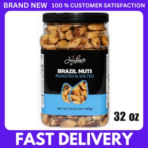 Brazil Nuts Roasted & Salted, 32 Oz (2 lbs) Reusable Container, Healthy Snack - Picture 1 of 9