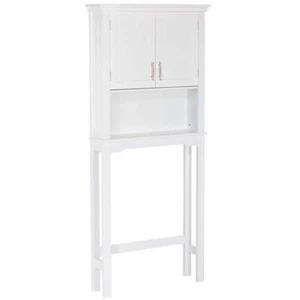RiverRidge Over the Toilet Storage Cabinet 27.38" x 7.87" x 64.38" in White MDF - Picture 1 of 8