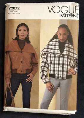 Vogue Patterns 2072 MISSES JACKET Sizes XS-S-M-L-XL-XXL. NEW - Image 1 of 2