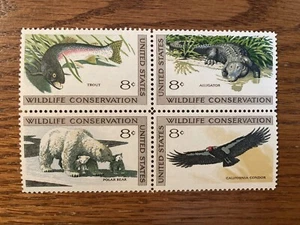 Block of 4 U.S. Stamps: Wildlife Conservation - Picture 1 of 1