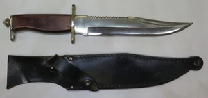 BIG RANGER BOWIE STAINLESS STEEL 440 KNIFE EXCELLENT CONDITION W/ LEATHER SHEATH - Picture 1 of 8