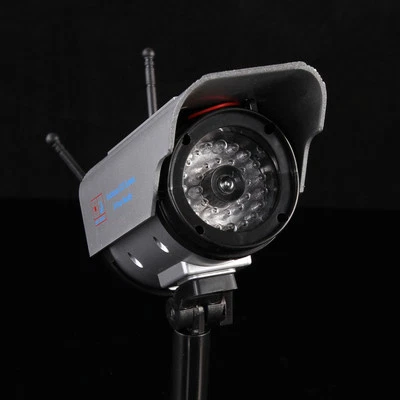 Solar Home Security Dummy Camera Detective Flashing Red Light  Fake CCTV Bullet - Image 1 of 4