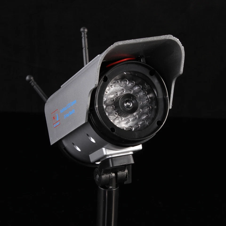 Solar Home Security Dummy Camera Detective Flashing Red Light  Fake CCTV Bullet - Image 1 of 4